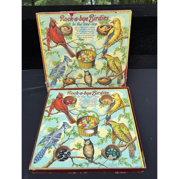 Super Rare Litho Vintage 1920’s Rock a Bye Birdies Game by Selchow Righter - Picture 1 of 12